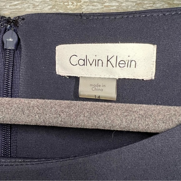 Calvin Klein | Navy Long Sleeve Tunic Dress & Belt Size 14 - Picture 3 of 11